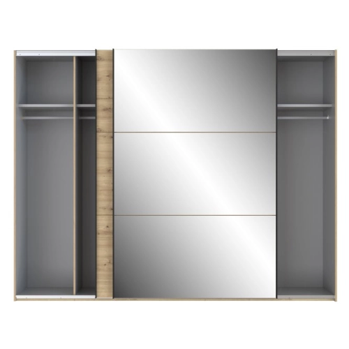 Szafa przesuwna z lustrem 270 cm Dąb Artisan