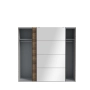 Szafa przesuwna z lustrem 220 cm Świerk Alpejski/Czarny