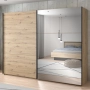Szafa przesuwna z lustrem 270 cm Dąb Artisan