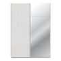 Szafa ubraniowa z lustrem 150 cm Kolor Biały / Biały połysk