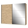 Szafa przesuwna z lustrem 270 cm Dąb Artisan