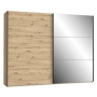 Szafa przesuwna z lustrem 270 cm Dąb Artisan