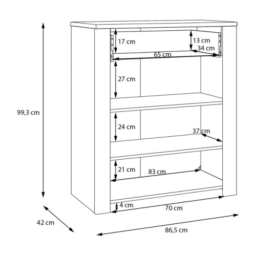 Szafka na buty Dąb Riviera / Modrzew jasny Sibiu