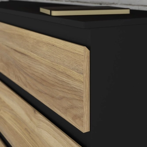 Szafka na buty z szufladami Czarny/Dąb Mauvella