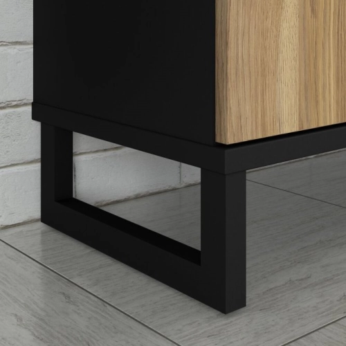 Szafka na buty z szufladami Czarny/Dąb Mauvella