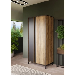 Szafa 90 cm Czarny/Świerk Alpejski