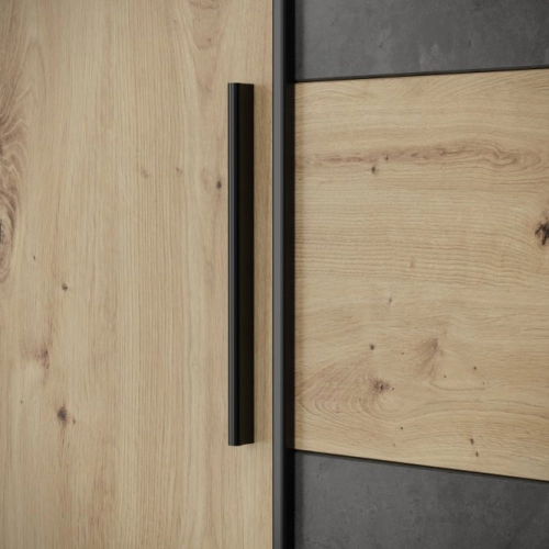 Szafa ubraniowa 200 cm Dąb Artisan / Beton ciemnoszary / Dąb Artisan