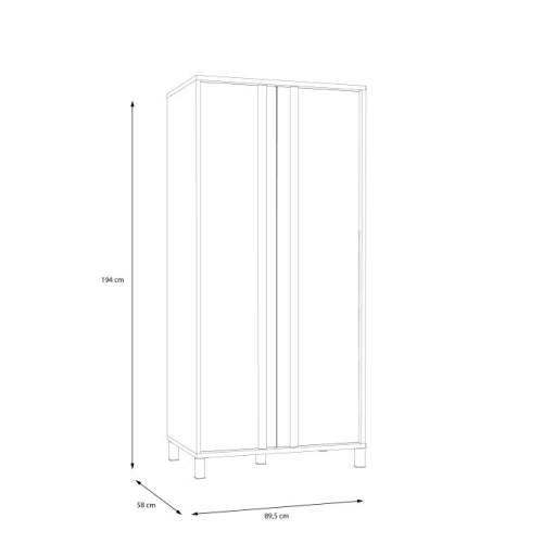 Szafa 90 cm Czarny/Świerk Alpejski
