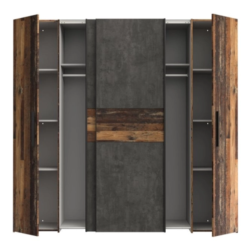 Szafa ubraniowa 200 cm Old – Wood Vintage/Beton