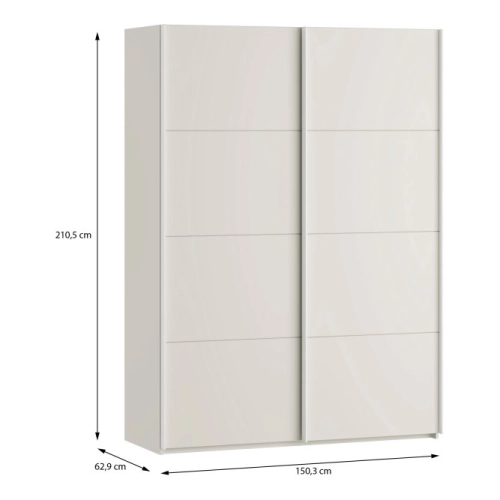 Szafa przesuwna na ubrania 150 cm  Kolor Piaskowy