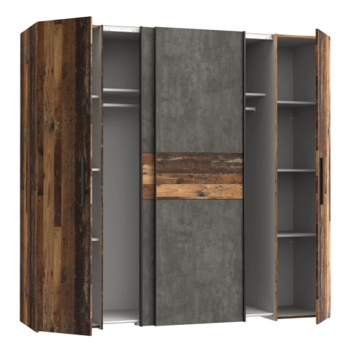 Szafa ubraniowa 200 cm Old – Wood Vintage/Beton