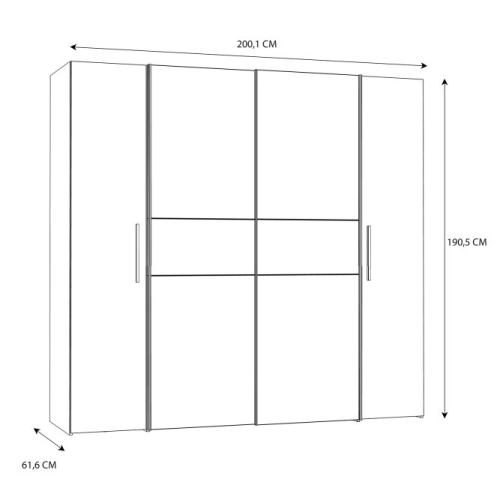 Szafa ubraniowa 200 cm Dąb Piaskowy/Biały