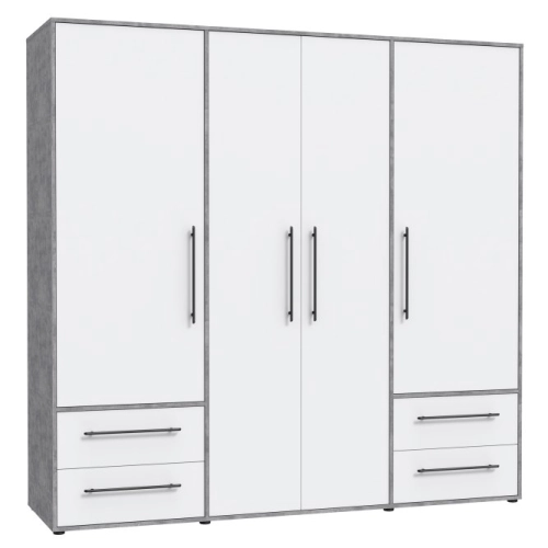 Szafa przesuwna na ubrania 200 cm  Kolor  Beton/Biały