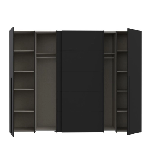 Szafa ubraniowa 270 cm Przesuwna Kolor Czarno / Biały