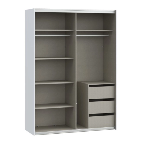 Szafa przesuwna na ubrania 150 cm  Kolor Biały