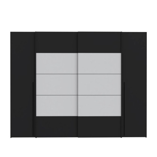 Szafa ubraniowa 270 cm Przesuwna Kolor Czarno / Biały