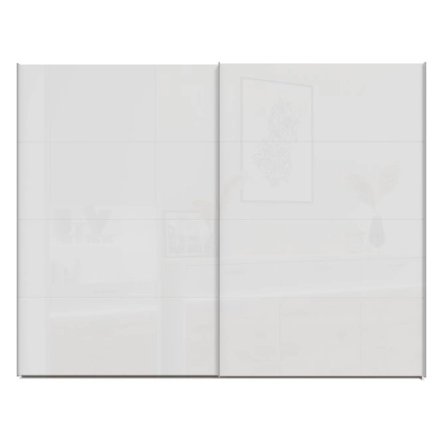 Szafa ubraniowa 270 cm Przesuwna Biały / Biały połysk