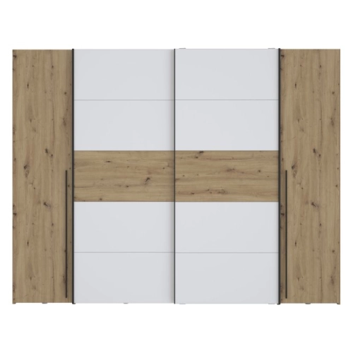 Szafa ubraniowa 270 cm Przesuwna Kolor Dąb Artisan / Biały
