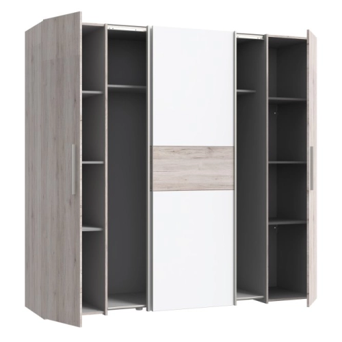 Szafa ubraniowa 200 cm Dąb Piaskowy/Biały