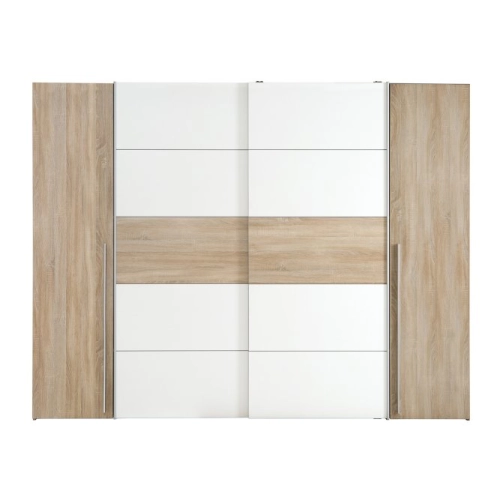 Szafa ubraniowa 270 cm Przesuwna Kolor Dąb Sonoma/Biały