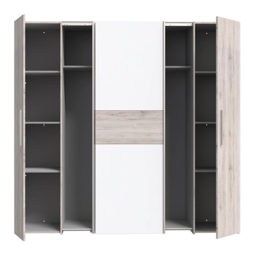 Szafa ubraniowa 200 cm Dąb Piaskowy/Biały