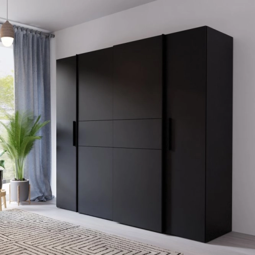 Szafa ubraniowa 200 cm Czarny / Biały