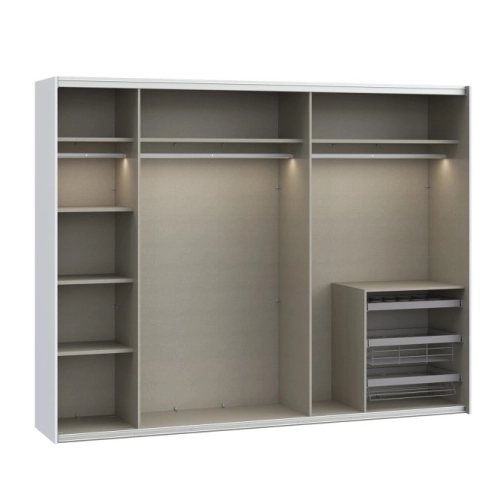 Szafa ubraniowa 270 cm Przesuwna Biały