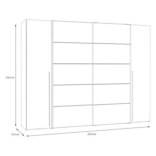 Szafa ubraniowa 270 cm Przesuwna Kolor Dąb Artisan / Biały