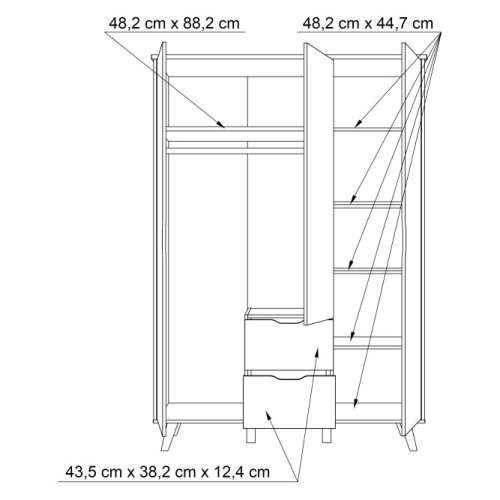 Szafa ubraniowa 140 cm Kolor Dębowy / Biały