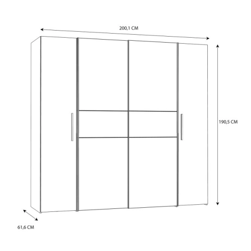 Szafa ubraniowa 200 cm Sonoma/Biały