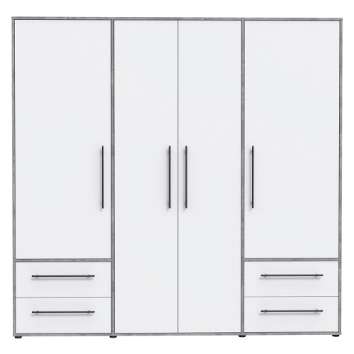 Szafa przesuwna na ubrania 200 cm  Kolor  Beton/Biały