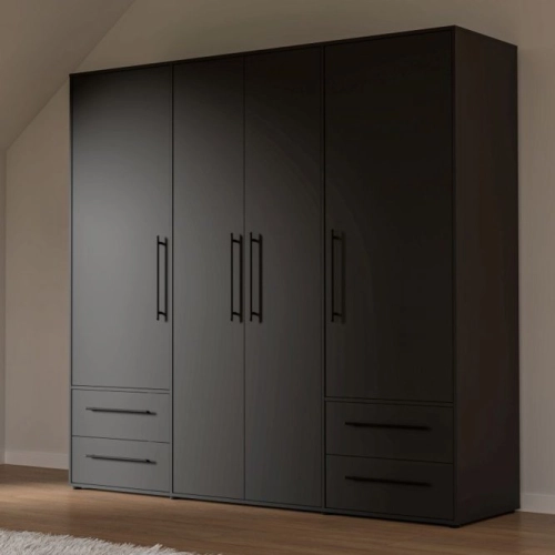 Szafa przesuwna na ubrania 200 cm  Kolor  Czarny