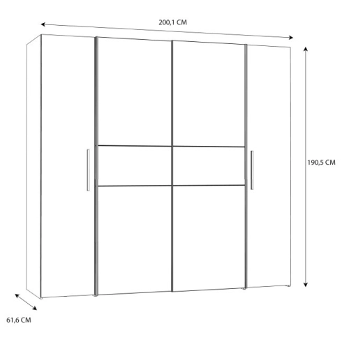 Szafa ubraniowa 200 cm Old – Wood Vintage/Beton