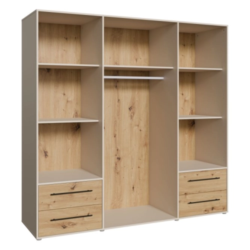 Szafa przesuwna na ubrania 200 cm  Kolor Piaskowy/Dąb Artisan