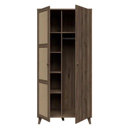 Szafa 95 cm Dąb Valencia / Rattan naturalny