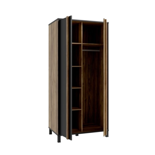 Szafa 90 cm Czarny/Świerk Alpejski