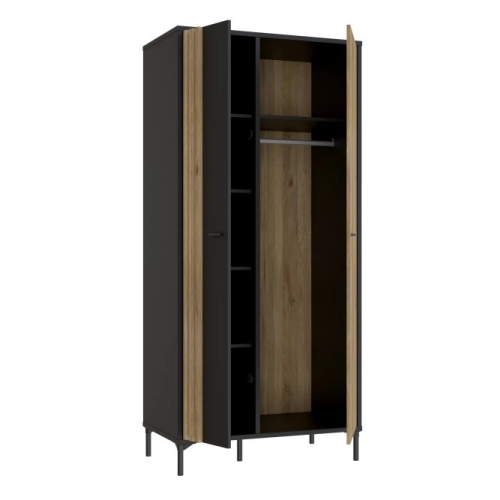 Szafa ubraniowa 90 cm Kolor Dąb Mauvella/Czarny