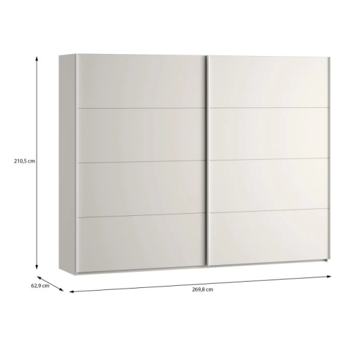 Szafa ubraniowa 270 cm Przesuwna Kolor Piaskowy