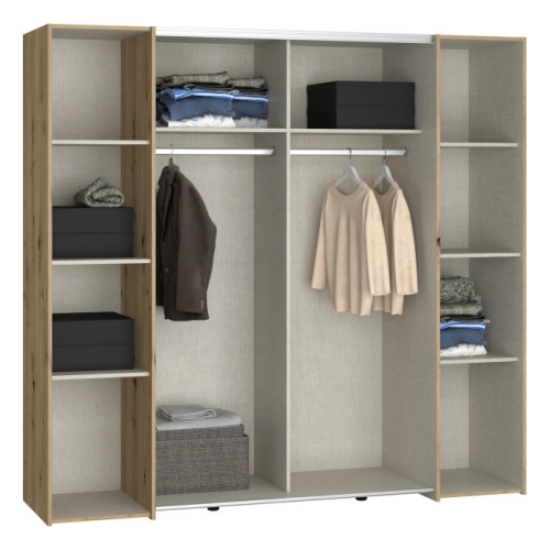 Szafa ubraniowa 200 cm Dąb Artisan / Beton ciemnoszary / Dąb Artisan