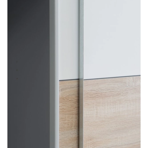 Szafa ubraniowa 270 cm Przesuwna Kolor Dąb Sonoma/Biały