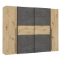 Szafa ubraniowa 270 cm Przesuwna Kolor Dąb Artisan/Beton
