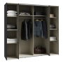 Szafa ubraniowa 200 cm Czarny / Biały