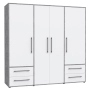 Szafa przesuwna na ubrania 200 cm  Kolor  Beton/Biały