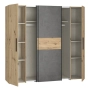 Szafa ubraniowa 200 cm Dąb Artisan / Beton ciemnoszary / Dąb Artisan