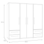 Szafa przesuwna na ubrania 200 cm  Kolor  Beton/Biały