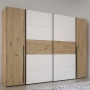 Szafa ubraniowa 270 cm Przesuwna Kolor Dąb Artisan / Biały