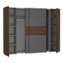 Szafa ubraniowa 270 cm Przesuwna Kolor Orzech Bakersfield/Grafit