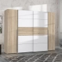 Szafa ubraniowa 270 cm Przesuwna Kolor Dąb Sonoma/Biały