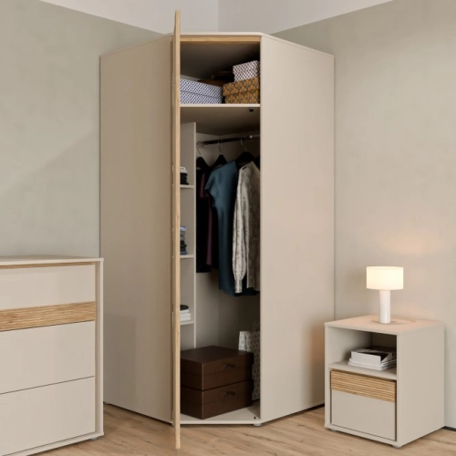 Szafa narożna 90x90 cm  Piaskowy/Dąb Mauvella