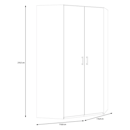 Duża szafa narożna 120x120 cm Biały
